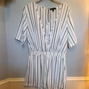 Black and White Striped Romper